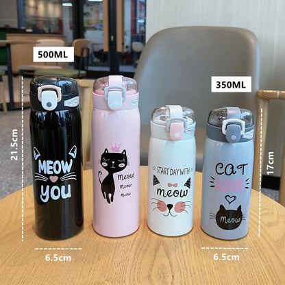 350ml/500ml Stainless Steel Cat Thermal Bottle